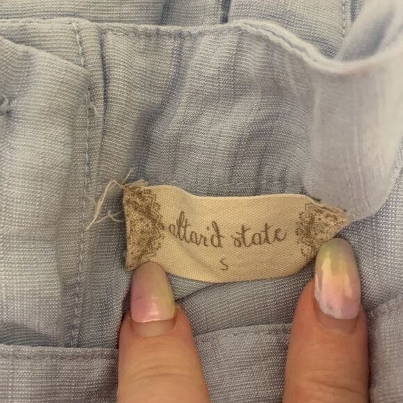 Altar’d State Light Blue Ruffle Layer Midi Summer Dress with Pockets Small - Picture 9 of 11